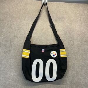 Pittsburgh Steelers Hobo Bag Black Mesh Jersey #00 Shoulder Strap Pro-Fan-ity